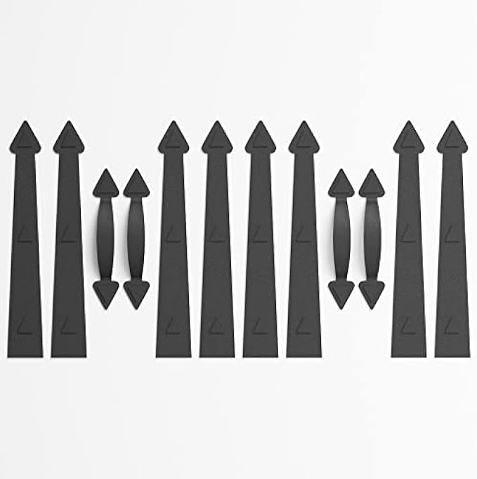 SANKEYTEW Garage Door Magnetic Decorative Hardware Kit, 8 Hinges 4 Handles Door Carriage Accents for 2 Car Garage, Strong Magnets, Color Black