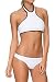 SEXYARN Women's Push up High Neck Halter Bikini Sets Swimsuit Midnight Top