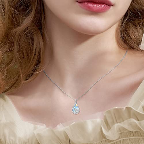 Onefinity Elephant Urn Necklace For Ashes 925 Sterling Silver Moonstone Elephant Pendant Cremation Keepsake Necklace For Women Jewelry #TOP1