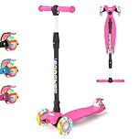 KORIMEFA 3 Wheel Kids Scooter Kick Scooter for Boys and Girls Toddler scooter with Adjustable Height, Lean to Steer, Flashing Light Up Wheels, Aged 3 to 12 years