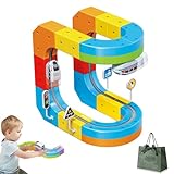 Clickrail Elektroeisenbahn-Set, Flexible Rennstrecke, 88-teiliges Click-Rail-Spielzeug, Schwerkraft trotzende 3D-Modellbahnen und motorisiertes Auto, für Kindergeburtstage von 3-8 Jahren (33Pcs)