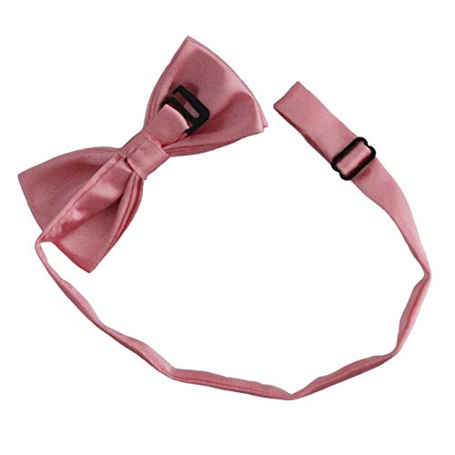 Soophen Solid Banded Bow Ties -Coral #TOP1