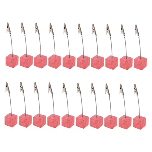 SECFOU 20個彩?木製名刺ホルダー クリップ付きデスクメモスタンド 卓上プレースカードホルダー ウェディング パーティー オフィス用 多用