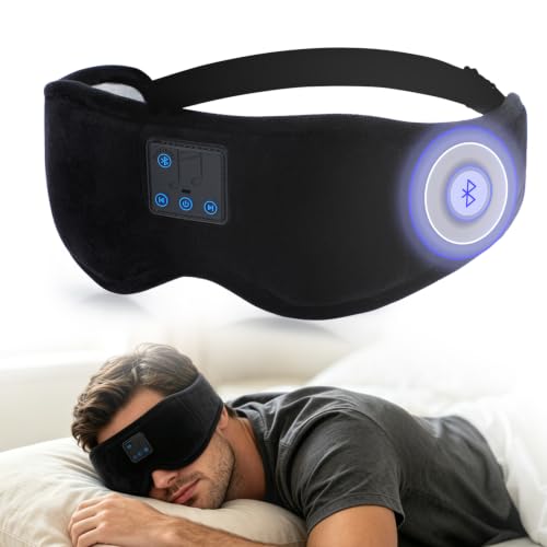GNEGNI LIFE Bluetooth maska do spania ze słuchawkami, wygodna maska do spania 3D dla osób śpiących na boku.