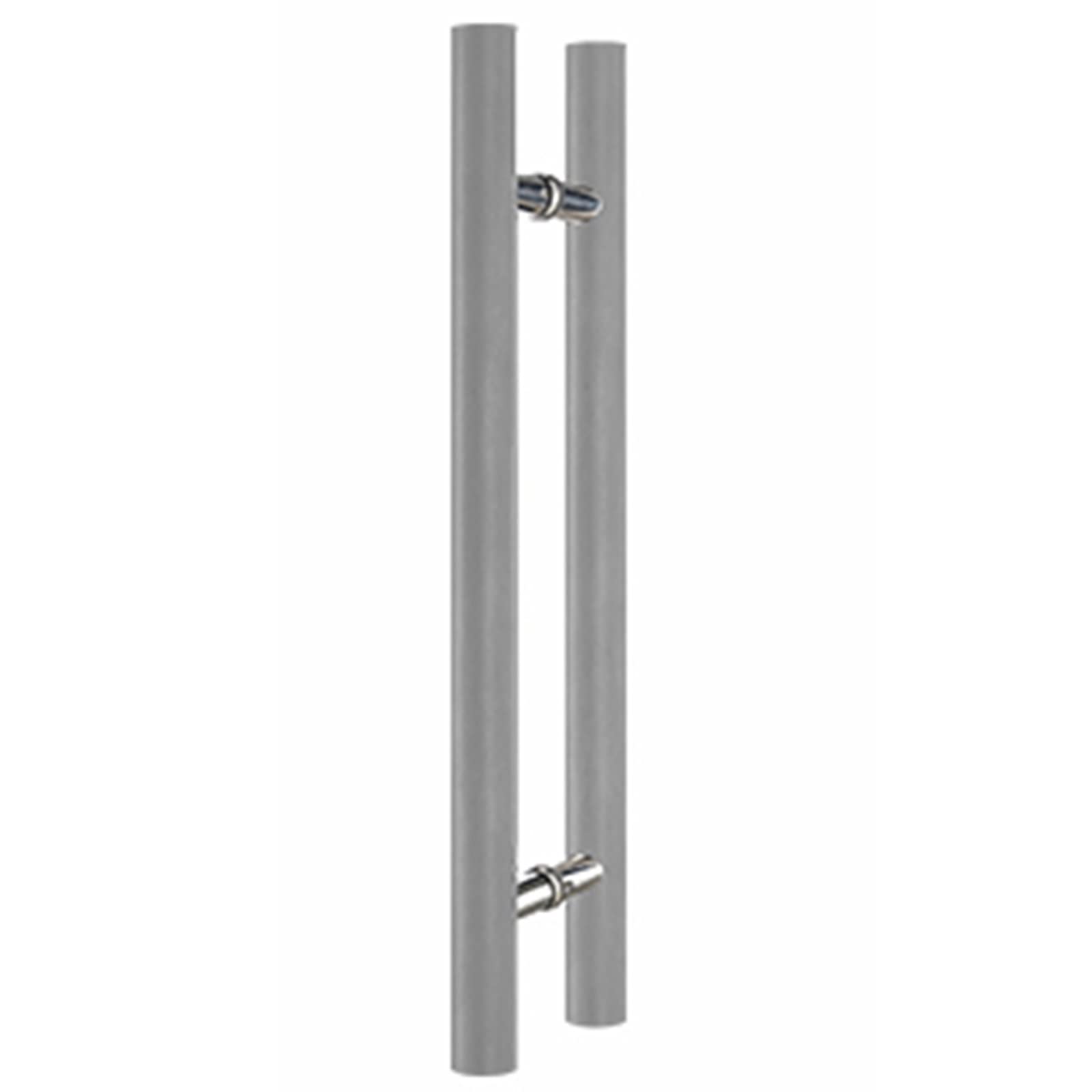 HYLYGFH Classic Round Wood Sliding Barn Door Handle for Heavy Duty Interior/Exterior Gates - 100cm (3.3ft) Push Pull Entry Handle for Home, Office, and Shop - Gray Finish