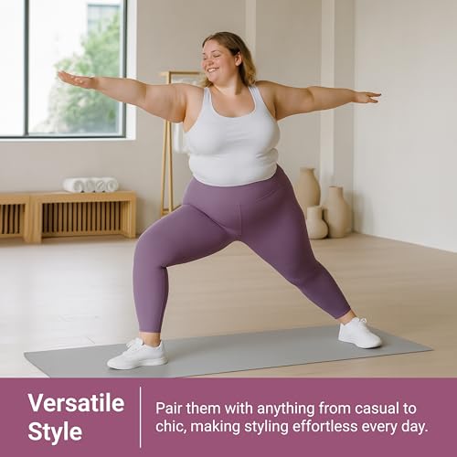 image for SATINA High Waisted Lavender Leggings for Women - Soft, Stretchy Leggi