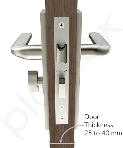 Plantex Heavy-Duty Door Locks - Matt Finish, 6-Lever Lock Mechanism, 3 Years Warranty, Silver, Key Lock, Door Lock Set