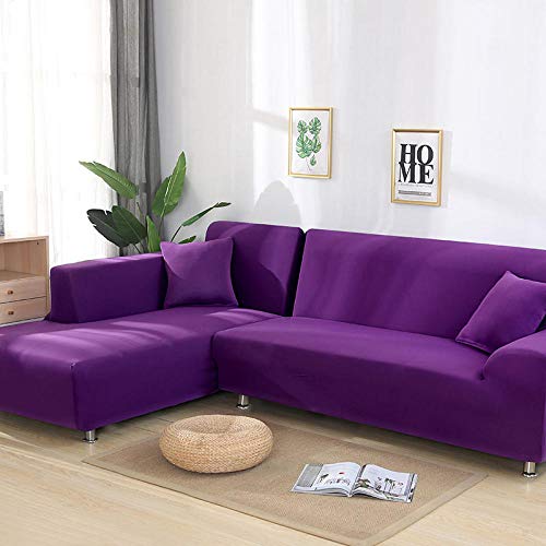 ZJXSNEH Sofa Überwürfe Sofabezug Elastische Stretch Sofabezüge für L-Form Sofa Abdeckung Lila A 190-230cm Cover