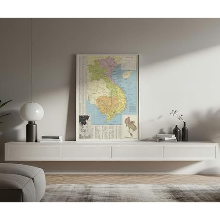 Historic Pictoric Map : Vietnam 1965, Vietnam and neighboring countries, Antique Vintage Reproduction : 18in x 24in