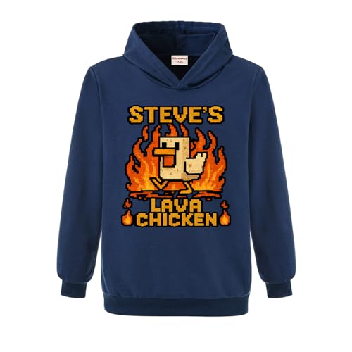 Kiamseay Lava Chicken Unisex Kids Hoodie Boys Girls Cotton Top (Royal Blue,5 Years)