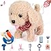GOBRILLFUN Interactive Plush Puppy Dog with Walking, Barking and Tail Wagging, Grooming Set Included, Ages 3-6 Years (Golden)
