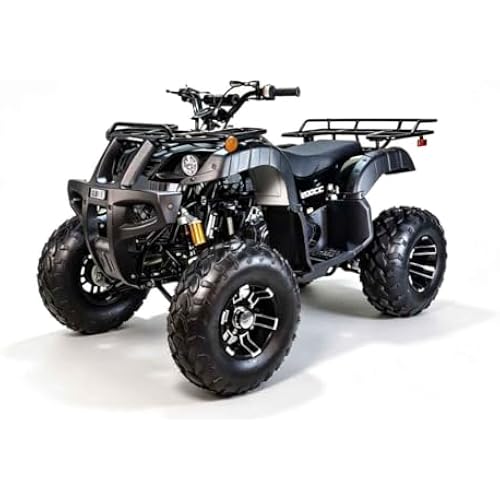 X-PRO COUGAR UT 200 Utility ATV with Automatic Transmission w/Reverse, Electric Start! Big 21"/20" Aluminum Wheels! (Black)