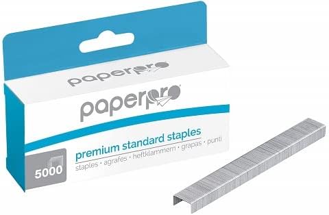 PaperPro - 1901 - 26/6 Premium Premium Standard Staples, Full-Strip, Pack of 5000 Pins