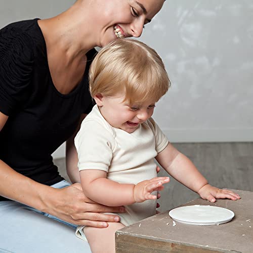 GRÜNSPECHT Bio-Baby-Abdruckset, 1 Dose Abdruckmasse & Zubehör, Baby Handabdruck & Fußabdruck, aus zertifizierter Bio-Kartoffelstärke, Geschenk Geburt (678-00)