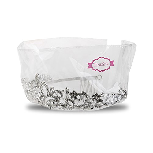 Tinksky Boda novia de diadema corona brillante diadema de diamantes de imitación Tiara de cristal (plata)