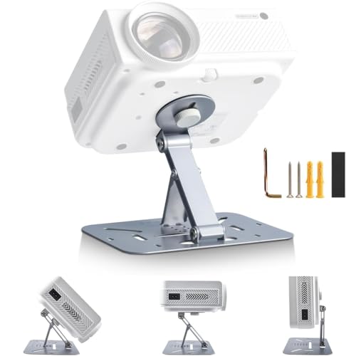 Image of ZORBES Projector Stand Desk Holder Bracket Metal Desk Support, 5 Adjustable Height, Universal Screw Mount Design, 10kg Loading Capacity, Office Home Theater Projector Holder