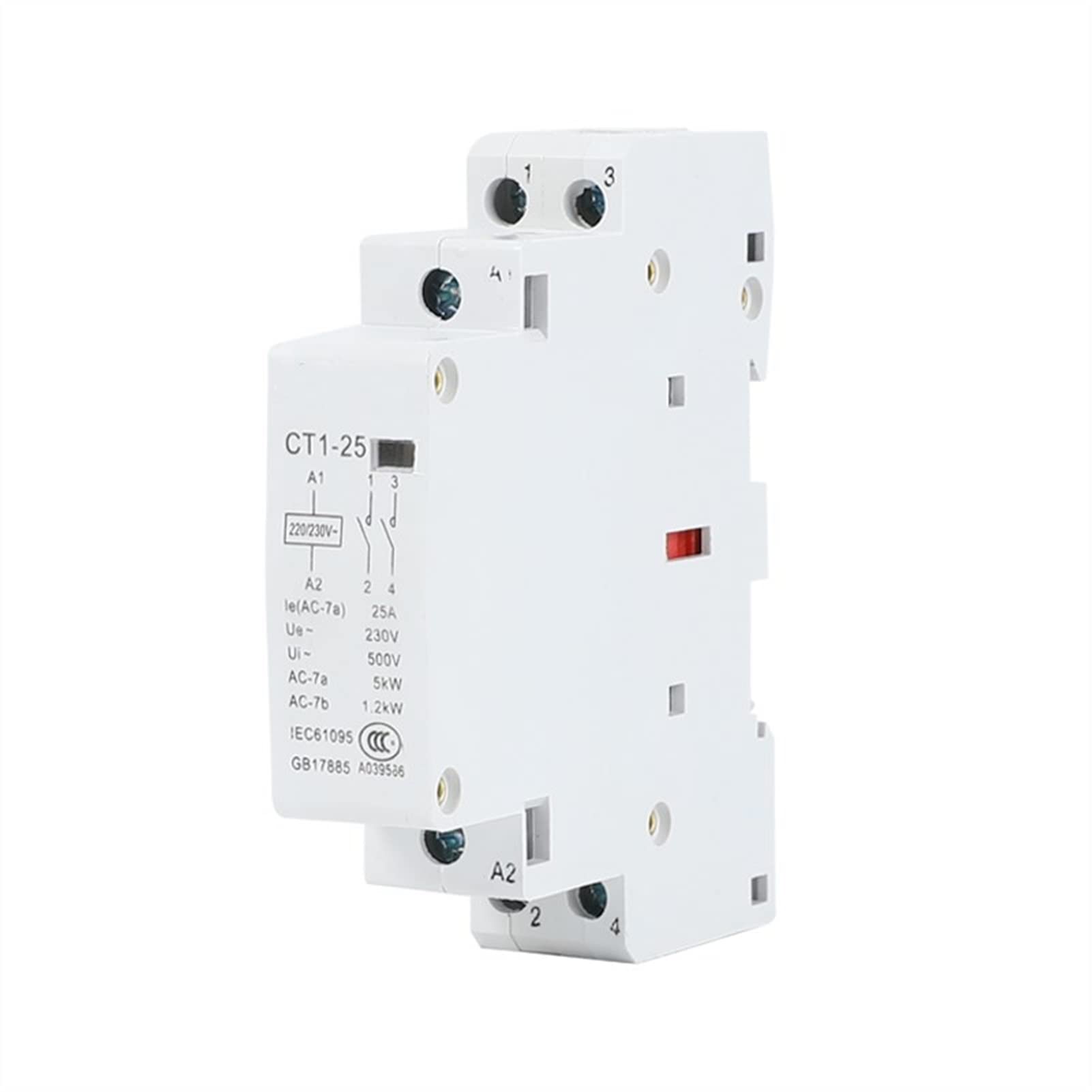 Contactor 1 Uds ct1-25 2p 25a 220V/230V 50/60Hz DIN Rail hogar AC contactores modulares 2no 2nc o 1no 1nc Industrial Electrics (Color : 25a 2nc)