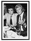 affiche johnny hallyday vintage Tableau Johnny Hallyday, Michel Sardou 50 x 70 cm