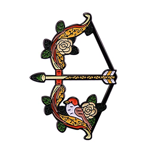 Spatz und Pfeil Brosche Grünes Blatt Blume Schleife und Pfeil Abzeichen Cartoon Revers Brosche Weltraum Abzeichen Pin für Kleidertasche Jacke Rucksack Dekoration und Weihnachten Halloween Geschenk