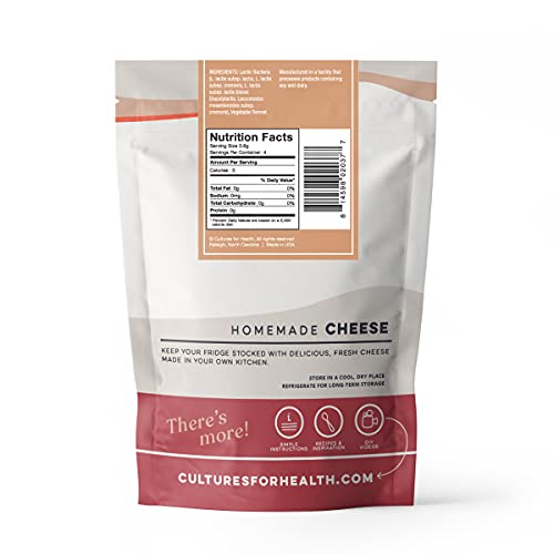 Cultures for Health Chevre Starter Culture | 4 Packets Mesophilic Powdered Active Cultures | Gluten Free Non-GMO Soft Goat Cheese | Beginner Friendly Artisan Cheesemaking | DIY Fresh Spreadable Cheese