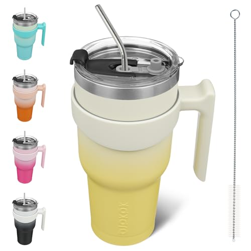 Image of BJPKPK 40 oz Tumbler with Handle & Straw, Insulated Stainless Steel Mug