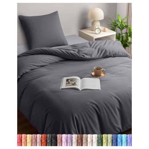 Utopia Bedding Bettwäsche Set - Mikrofaser Bettbezug 135x200 cm + 1 Kissenbezug 80x80 cm - Grau