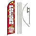 Popcorn Windless Banner Advertising Flag & Pole Kit - Perfect for Restaurants, Food Trucks, Food Courts, Shops, Events