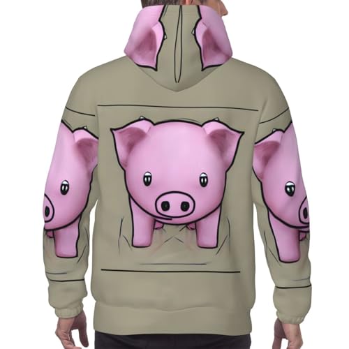 Pull à capuche imprimé cochon poudre Noir XXL : la solution pour un look facile