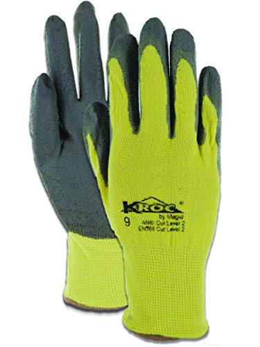 Magid Glove & Safety Polyurethane Coated Cut Resistant Kevlar Gloves - 9/Large (36 Pair), Yellow