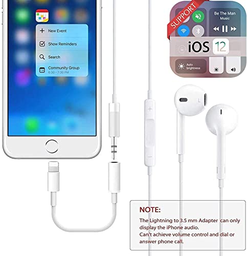 2 Pack [Apple Mfi Certified] For Iphone 3.5Mm Headphones Adapter, Lightning To 3.5 Mm Headphone/Earphone Jack Audio Aux Adapter Dongle Compatible With Iphone 14 13 12 11 Pro Xr Xs Max X 8 7 #TOP4