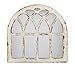 Parisloft Distressed Arched Window Pane Wood Framed Wall Mirror, Cathedral Accent Wall Mirror,Farmhouse Wall Decor (White)