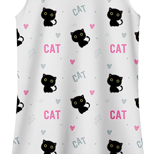 Lqsz Girls Nightgowns Cat Nightdress Nightie Sleepwear Pajamas Flutter Short Sleeves Nightgown For Little Girls 5 6T #TOP7