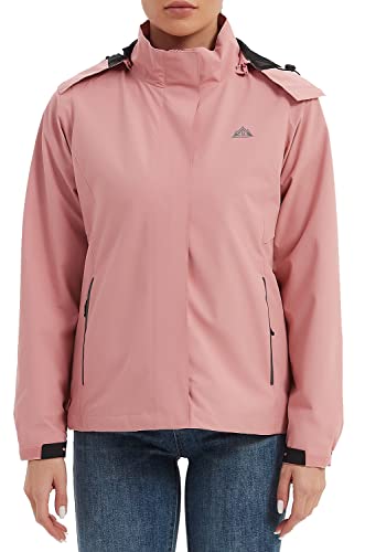 Moerdeng HU-XI-201 Women'S Waterproof Rain Jacket Lightweight Raincoat Hooded Hiking Jacket Softshell Windbreaker thumb #1
