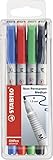 STABILO - Folienstift - OHPen universal - wasserlöslich medium - 4er Pack - grün, rot, blau...