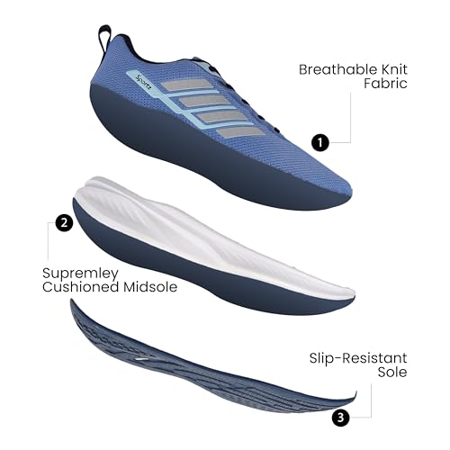 Image of WALKAROO Sports Shoes for Men's|Perfect for Running,Walking,Gym and Casual Outfit|Cushioned Insole with TPR Outsole |Breathable Fabric Upper|WS9593