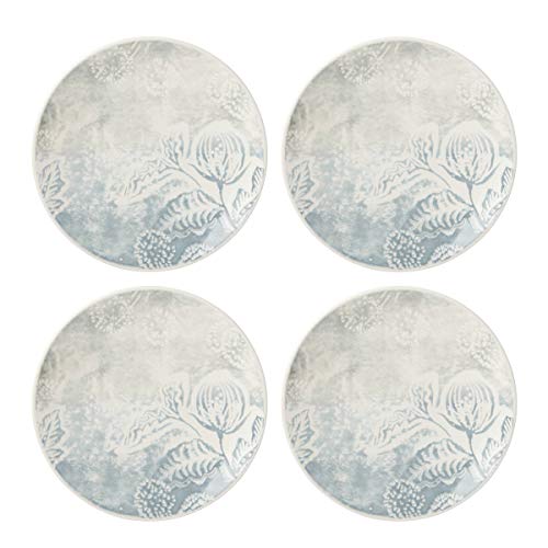 Lenox Textured Neutrals Floral 4Pc Accent Plates, 4.25 Lb, Blue #TOP24