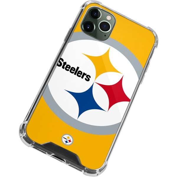 Skinit Clear Phone Case Compatible with iPhone 11 Pro Max - Officially Licensed NFL Pittsburgh Steelers Large Logo Design
