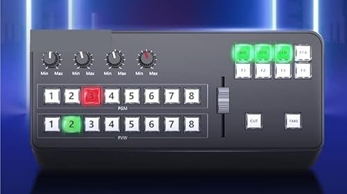 XINFULI Conmutador de Video Video 1600 Panel Wireless Director Switcher Control PTZ for transmisión en Vivo Grabación de transmisión Transmisión rápida y Estable(Mini Switcher)