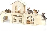 Extra Large Wooden Rabbit Castle, 5-in-1 Detachable Bunny House