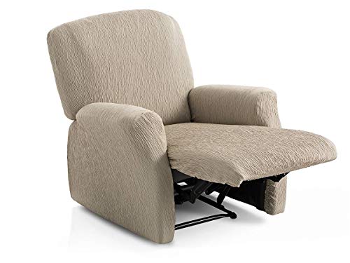 Belmarti - Funda Sillón Relax Completo TEIDE - Elástica Jacquard - Color Marrón C03 Cover