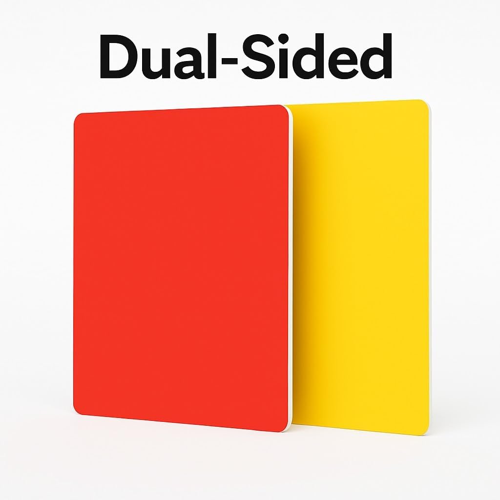 Jumbo Referee Card - 17" x 13" Oversized Red and Yellow Dual-Sided Referee Card for Sports Fans - Game Day Prop, Stadium Accessory, Soccer Crowd Favorite - 5mm Thick