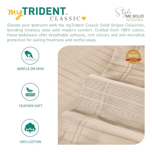 Image of myTrident Bedsheet for Double Bed King Size | 108 inch x 108 inch | Irish Cream