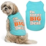 Parisian Pet Dog Shirt – 100% Cotton Shirts for Medium Dogs – Sleeveless Big Deal Pet Vest – Lightweight and Breathable Dogs Apparel – Cute Summer Dog Clothes - Stretchy T Shirts for Pets
