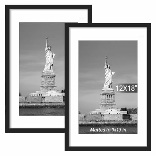 Consejos para Comprar Marcos de fotos , listamos los 10 mejores. 41 Marco De Fotos Negro, Muestra Fotos De 9x13' Con Tapete O 12x18' Sin Tapete,Marcos Para El Hogar, Boda, Galería, Paquete De 2,Negro-12x18'