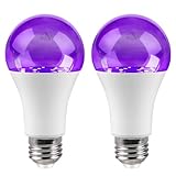 UVA 395nm: 9W UV Leuchtmittel E27, Hauptwellenlänge UVA 385-400 nm. Durch den Abstrahlwinkel von 280 Grad kann sich Schwarzlicht in kleinen Wohn- oder Schlafzimmern gleichmäßig ausbreiten