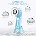Facial Cleansing Brush, Facial Cleaning Brush for face - USB Rechargeable Upgrade Waterproof Facial Cleansing Brush, 3 Brush Heads with 2 Power Modes, Gentle Exfoliating and Massaging (Blue)
