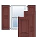 Ekena Millwork RWR18X034CRW Exterior Real Wood Cedar Raised Panel Shutters (Per Pair), 18" W X 34" H, Cottage Red