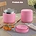 JSCARES 12oz Kids Insulated-Food-Jars for Hot-Food, Wide Mouth Soup Thermo Food Jar Insulated Thermal Lunch Container Termo para Comida Caliente Vacuum Thermoses for Keeping Food Warm-Pink