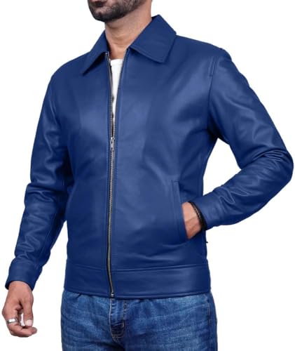 Image of Men's Suede Shirt Zipper Jacket Full Zip Casual Vintage Jackets Suede Leather Jackets for Mens