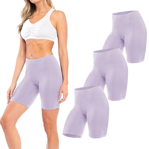 Sexy Basics Women's Cotton Stretch Active Slip Shorts | 3 Pack & 6 Pack Boy Short Boxer Briefs